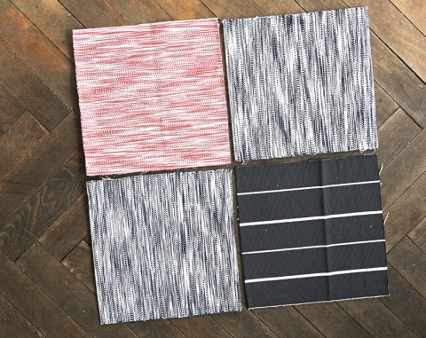 Teppichstücke nach Belieben anordnen.